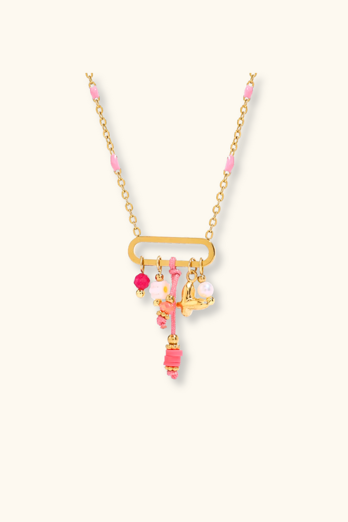 Nani Pink Charm Necklace