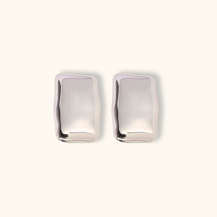 Valeria Rectangle Earrings | Silver
