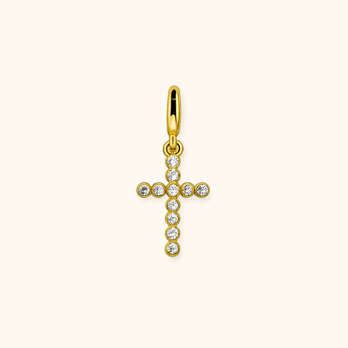 Cross Dot CZ Charm