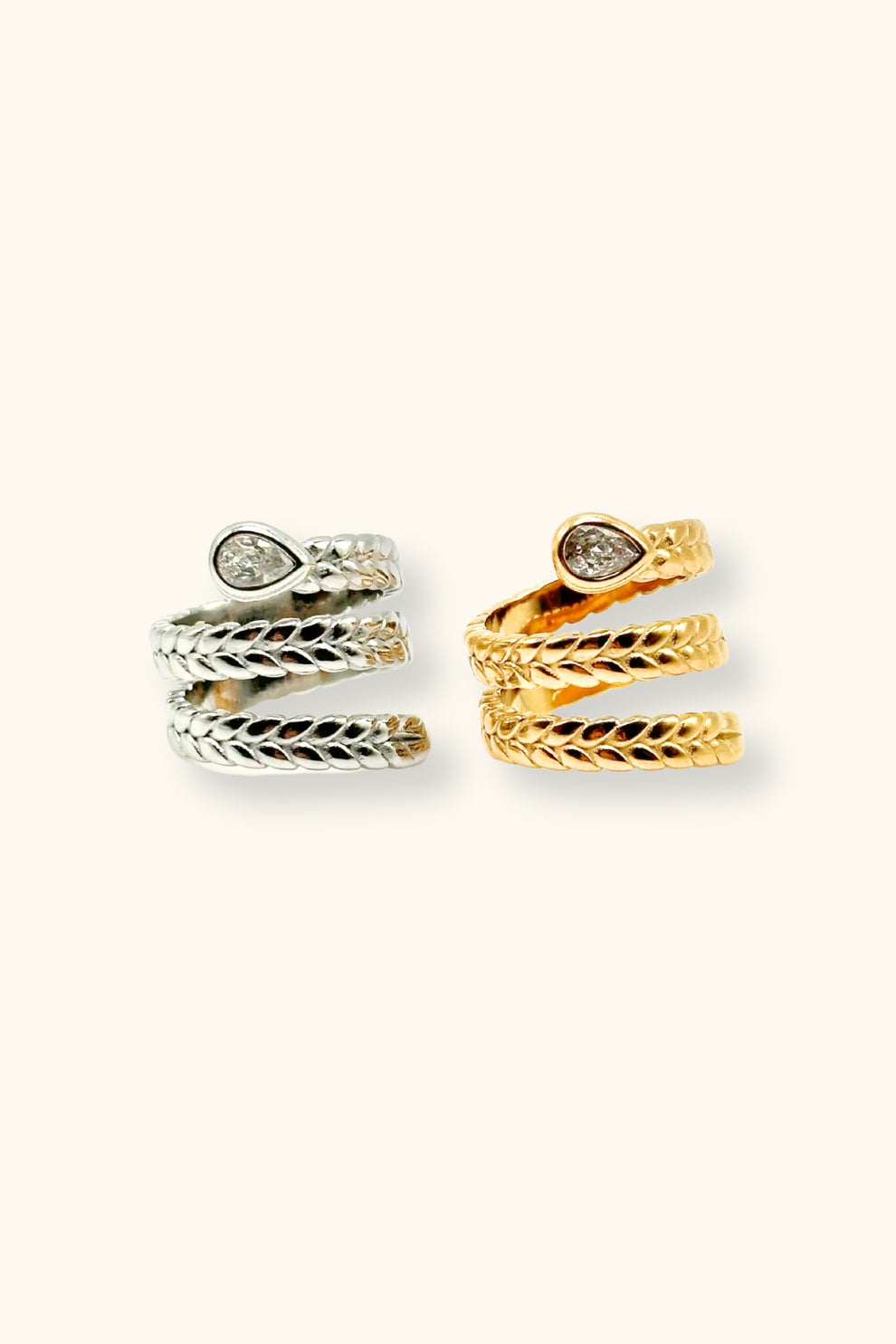 Silvia Multi-Layer Snake Ring | Silver