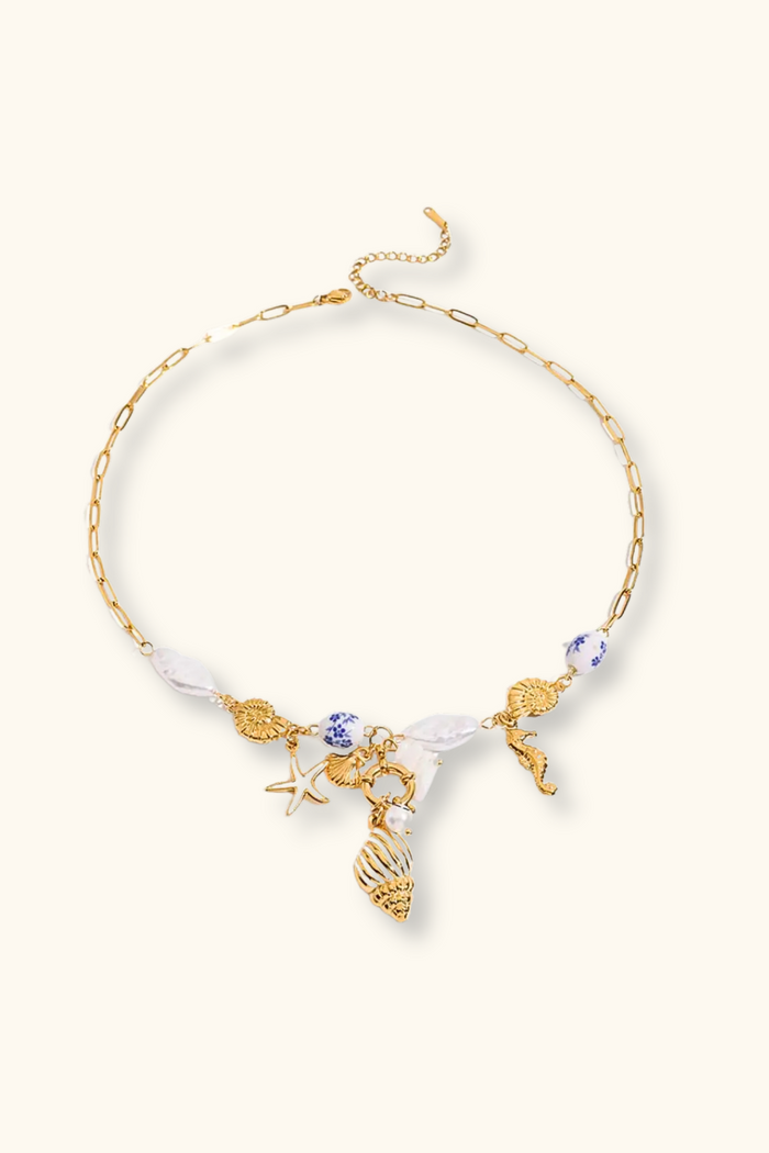 Lina Blue Charm Necklace