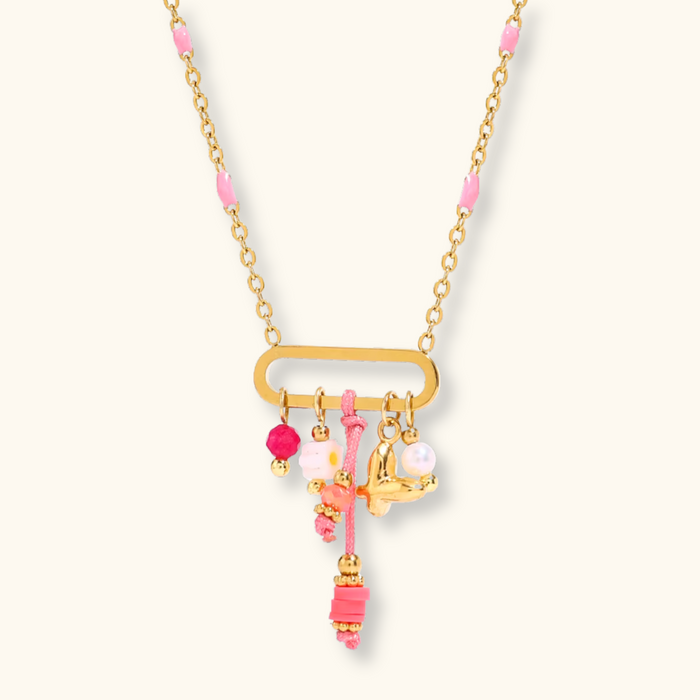 Nani Pink Charm Necklace