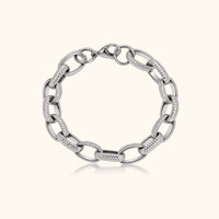 Avery Textured Link Bracelet | Silver