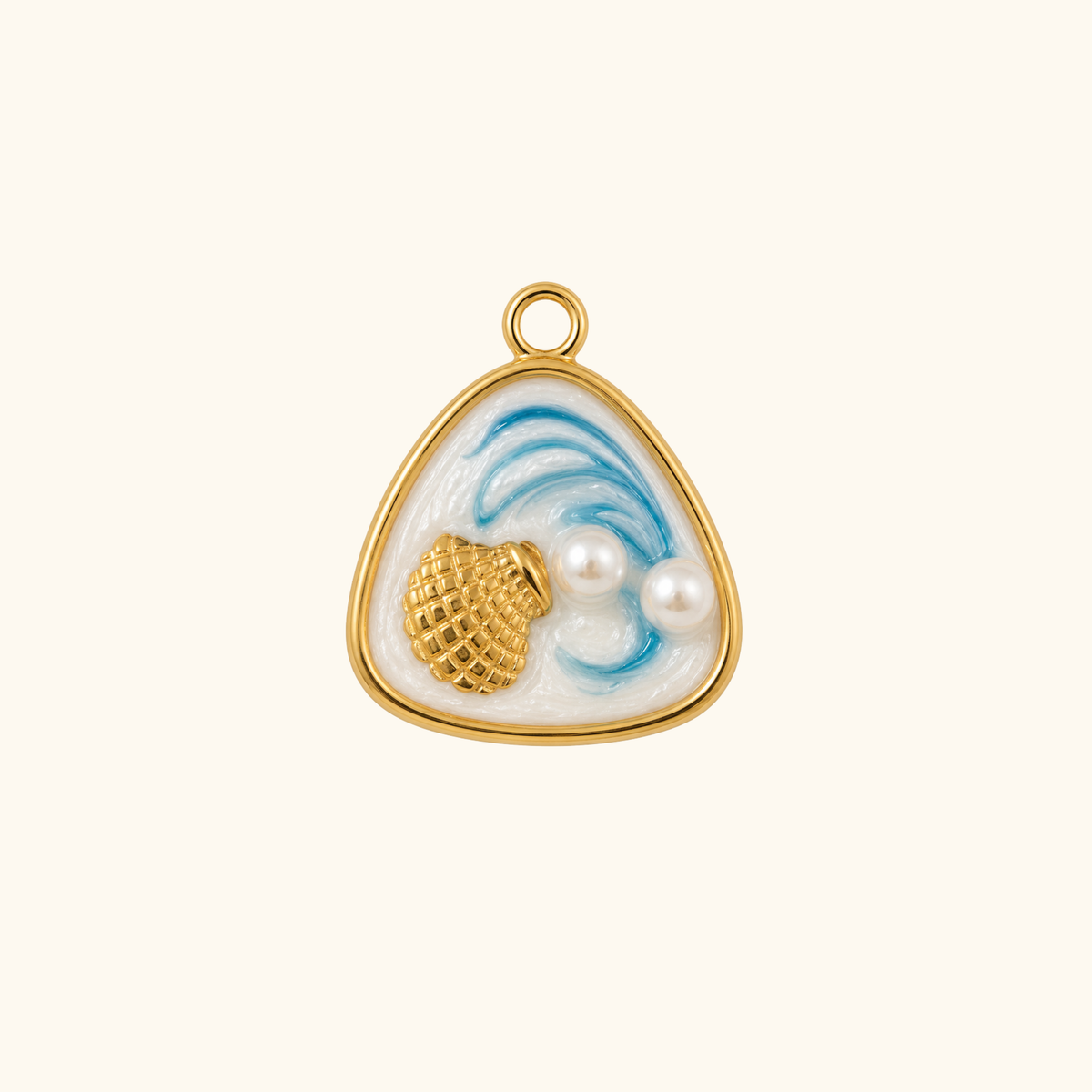 Blue Shell & Pearl Charm