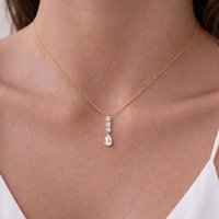 Lila Pear CZ Drop Necklace