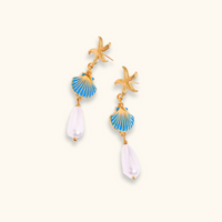 Leilani Shell Pearl Drop Earrings