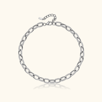 Avery Textured Link Necklace | Silver