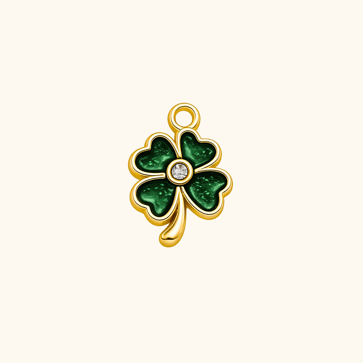 CZ Four Leaf Clover Charm