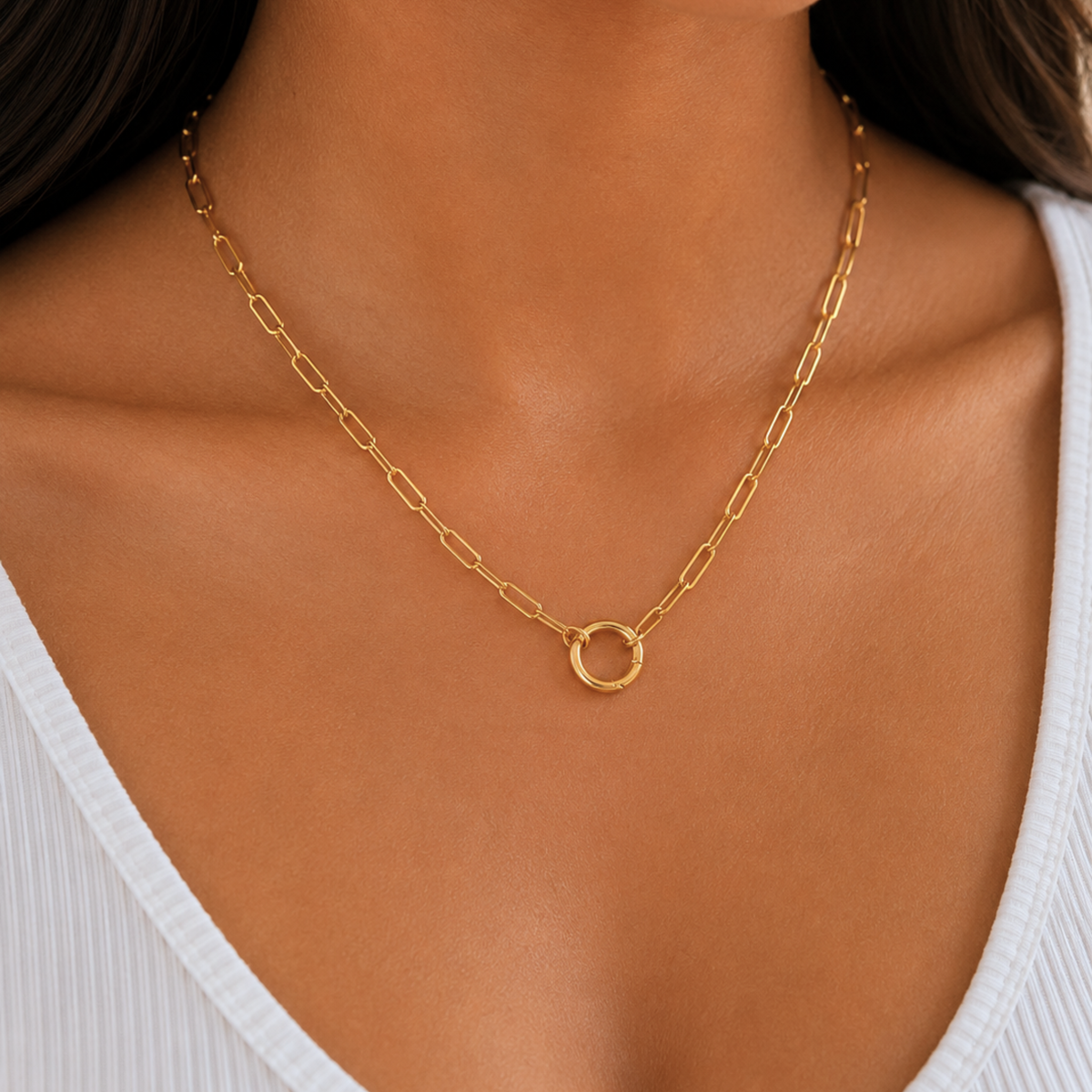 Kate Charm Paperclip Necklace