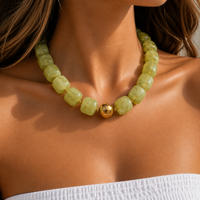 Etta Olive Bead Necklace