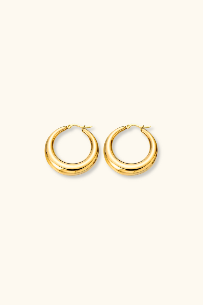 Mini Luna Crescent Hoops | 18K Gold Plated