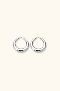 Mini Luna Crescent Hoops | Silver