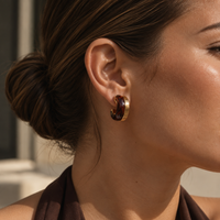 Camille Tortoise Hoop Earrings
