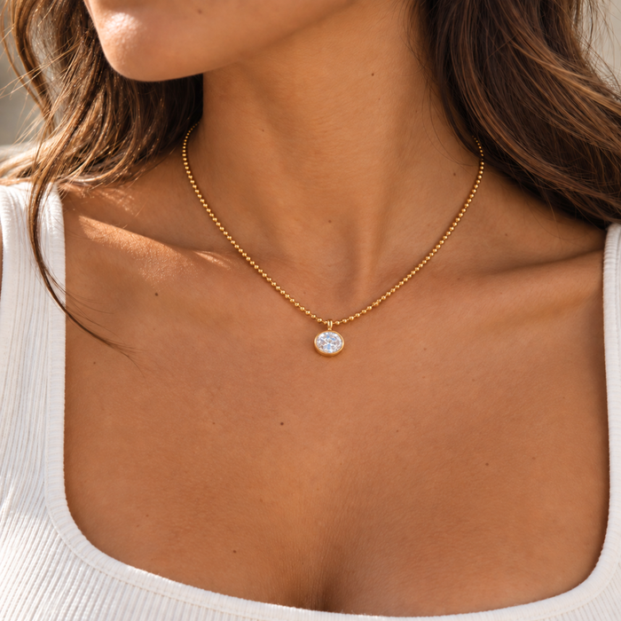 Noemi Bead Oval Necklace