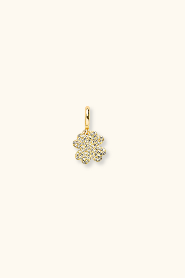 CZ Four Leaf Clover Charm