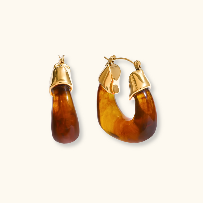 Lena Brown Hoop Earrings