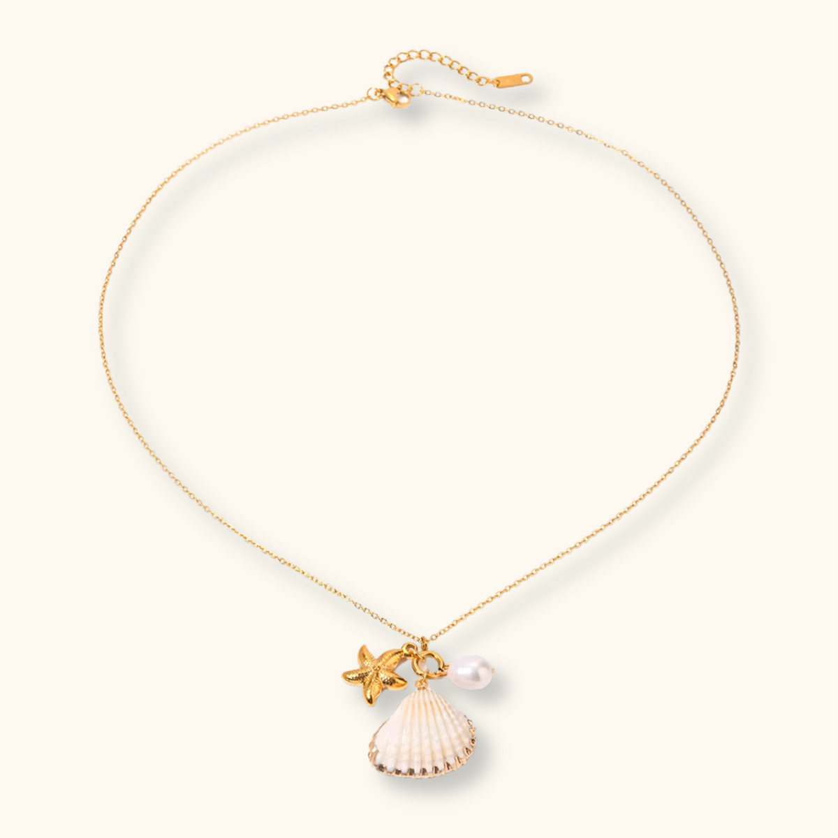 Naia White Shell Pearl Necklace
