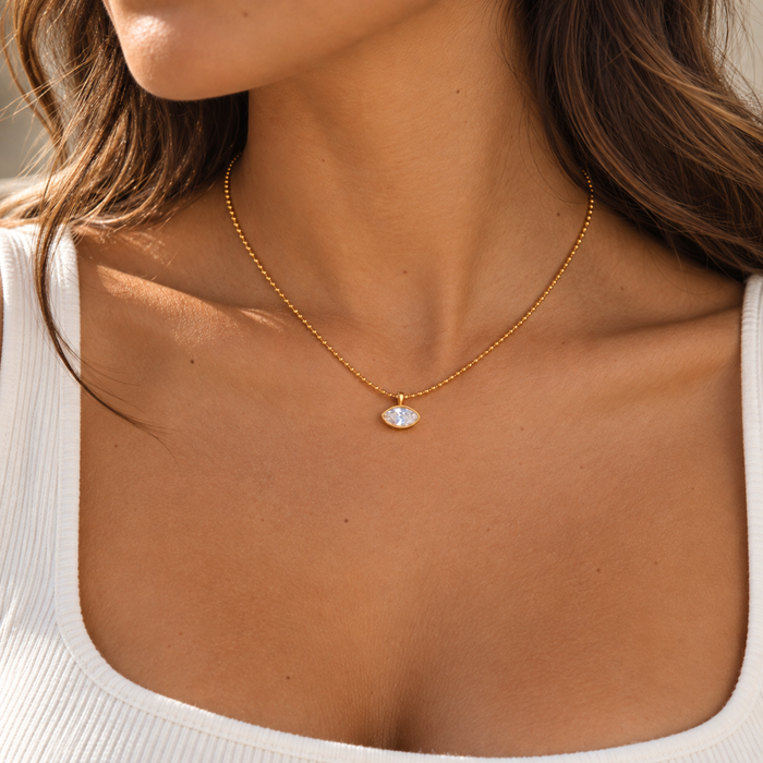 Noemi Bead Marquise Necklace