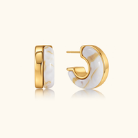 Camille Ivory Hoop Earrings