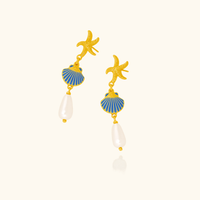 Leilani Shell Pearl Drop Earrings