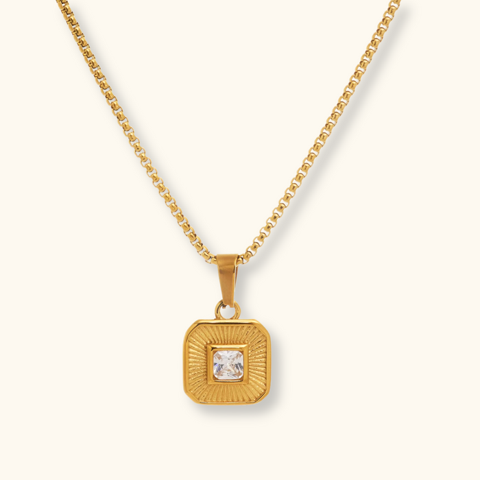 Celine CZ Square Necklace