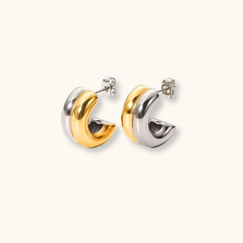 Harper Mixed Metal Mini Double Hoop Earrings