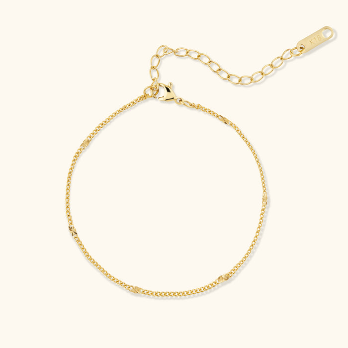 Crystal Curb Star Chain Bracelet