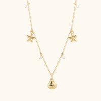 Nia Starfish Pearl Charm Necklace