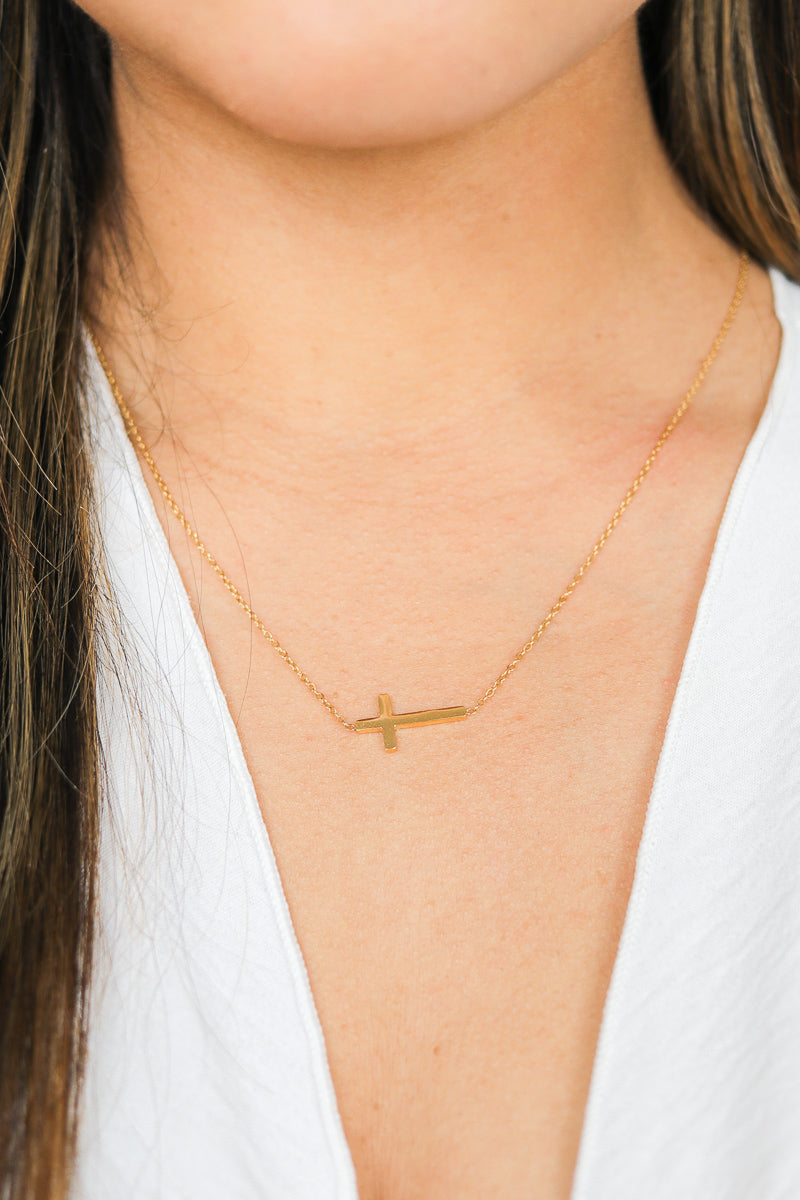 Ruth Cross Necklace | 18K Gold Plated