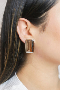 Valeria Rectangle Earrings | Silver
