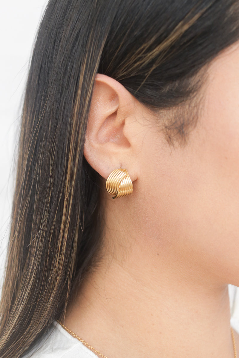 Cecilia Textured Earrings | 18K Gold Plated