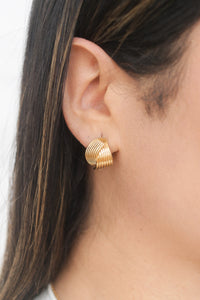 Cecilia Textured Earrings | 18K Gold Plated