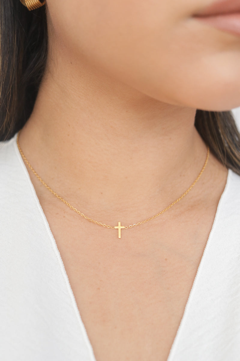 Esther Cross Necklace | 18K Gold Plated