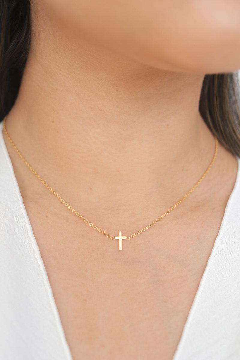 Esther Cross Necklace | 18K Gold Plated