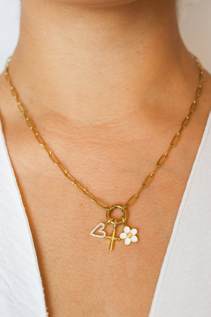 Cross Charm - Brass