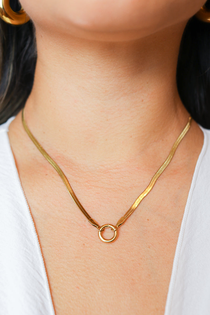 Charm Herringbone Necklace