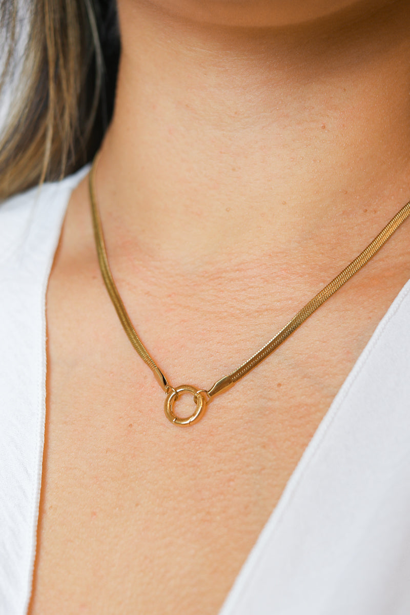 Charm Herringbone Necklace