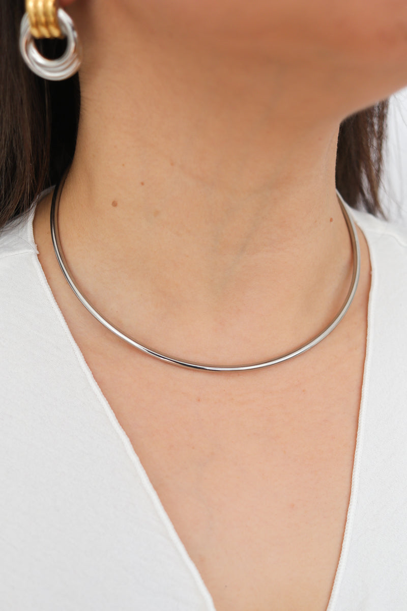 Kim Collar Choker - Silver