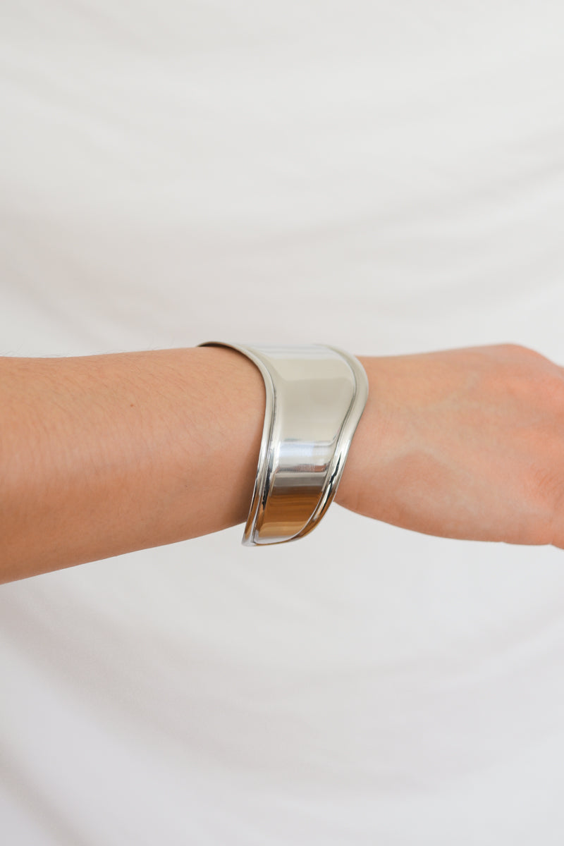 Nora Glossy Cuff - Silver