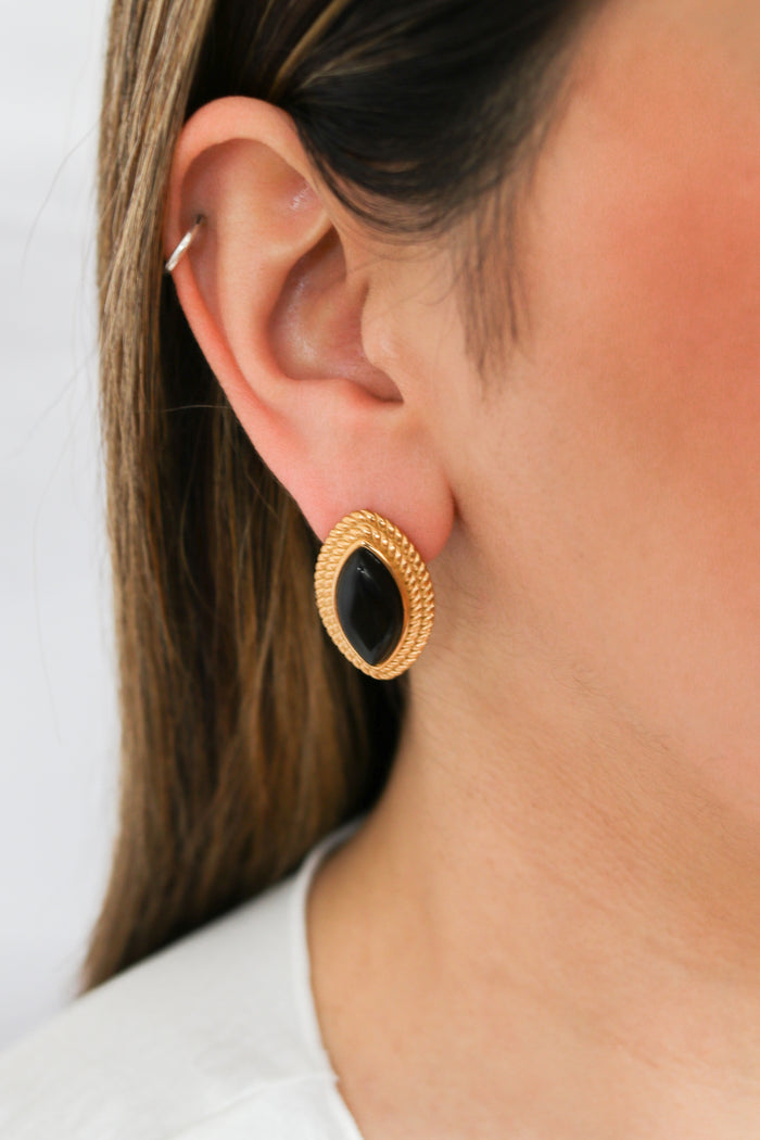 Veronica Vintage Black Earrings