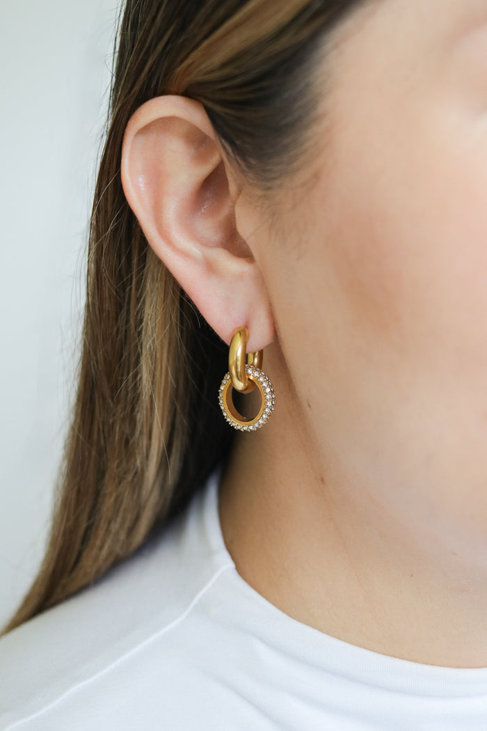 Sarai Zircon Double Hoop Earrings