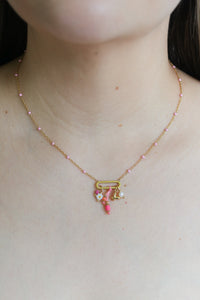 Nani Pink Charm Necklace