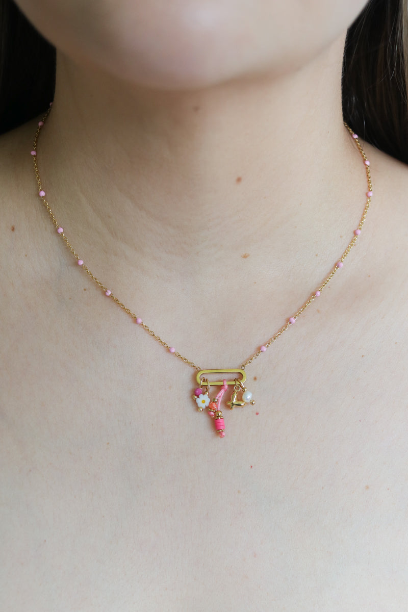 Nani Pink Charm Necklace