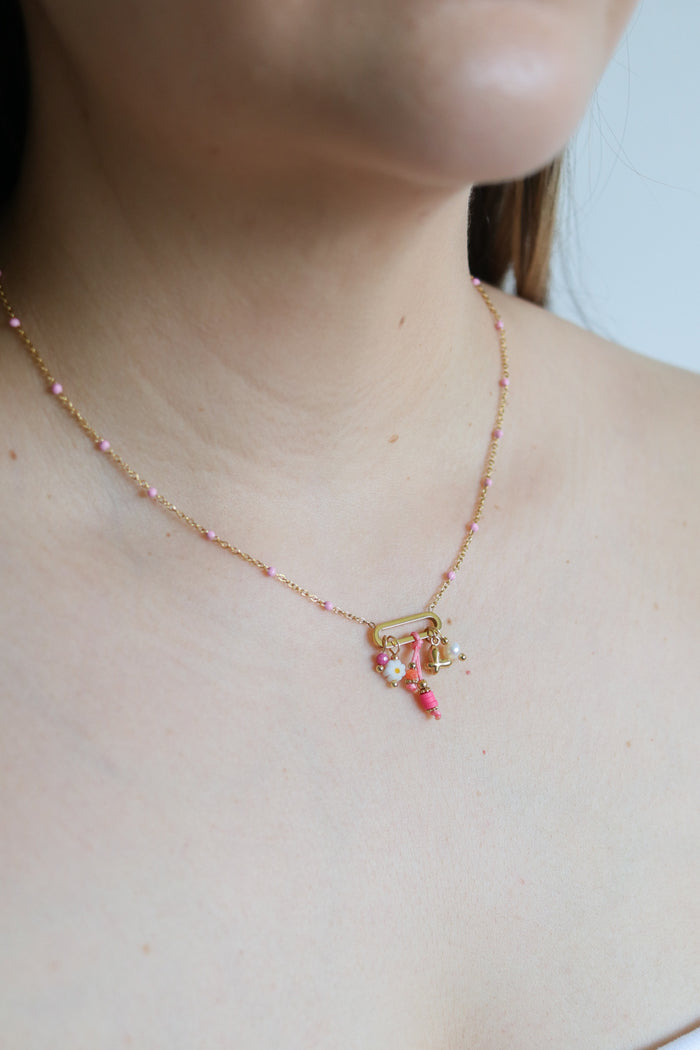 Nani Pink Charm Necklace