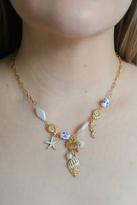 Lina Blue Charm Necklace