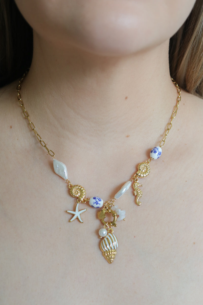 Lina Blue Charm Necklace