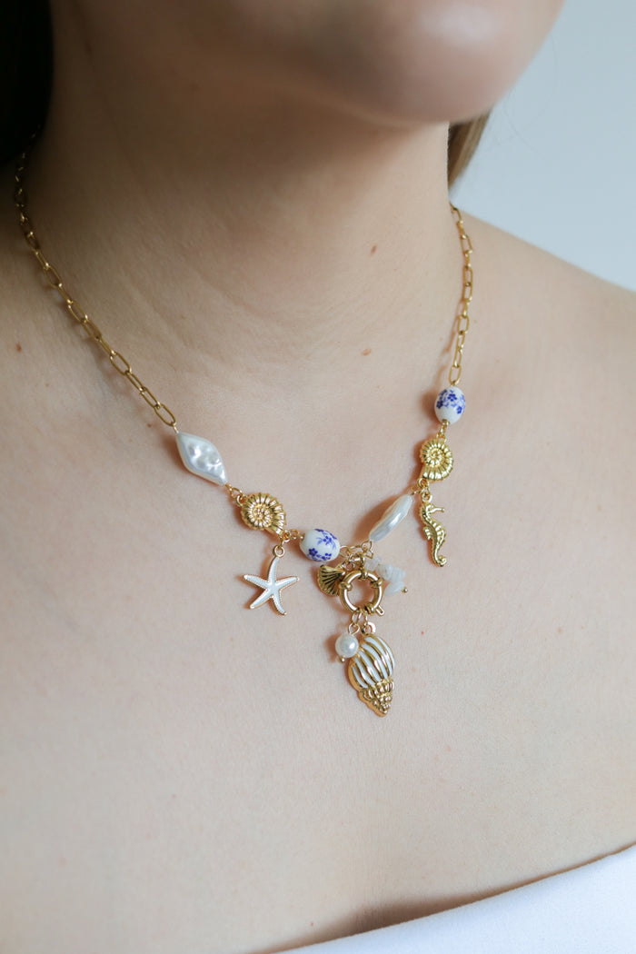 Lina Blue Charm Necklace