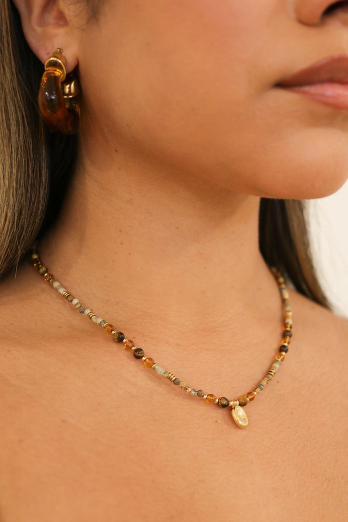 Noelle Brown Bead Necklace