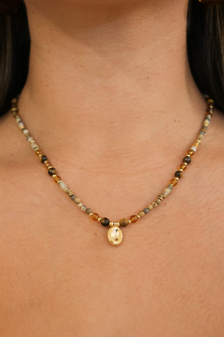 Noelle Brown Bead Necklace