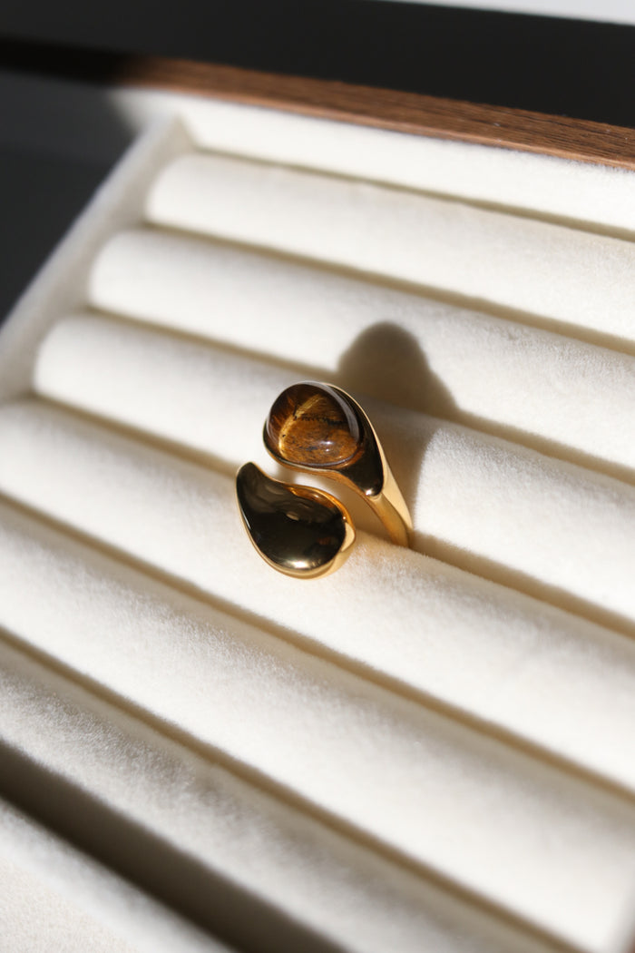 Soleil Chunky Brown Ring | Adjustable